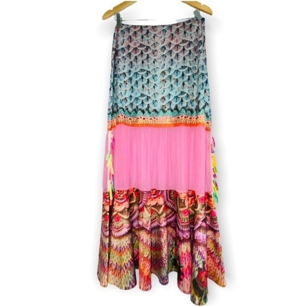 NWOT IPNG Boho Gypsy Whimsical Mixed Print Flowy Fairy Tale Maxi Skirt Size M/L